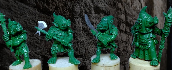 Fantasy goblins and miniatures made using Green Stuff Modelling Putty